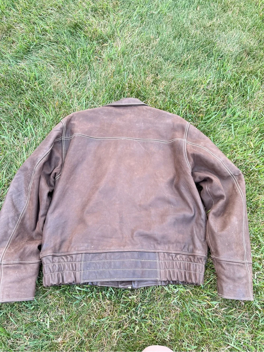 Harley-Davidson Distressed Brown Leather Bomber Jacket